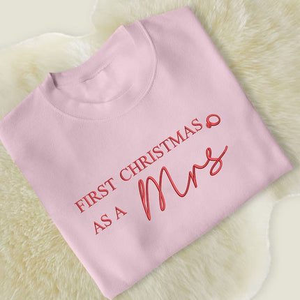 First Christmas Married Sweater, Our First Xmas Embroidered Mr and Mrs Jumper, Hen Do Wedding Party Mrs Outfit, Xmas Eve Gift Idea for Wifey