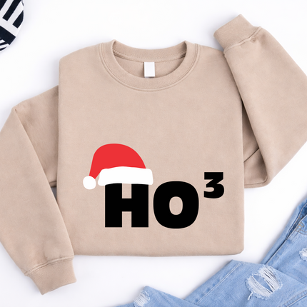 Christmas Santa Hat Printed Sweatshirt, Ho Ho Ho3 Crewneck Xmas Sweatshirt, Christmas Family Matching Jumper, Xmas Party Funny Ho3 Outfits