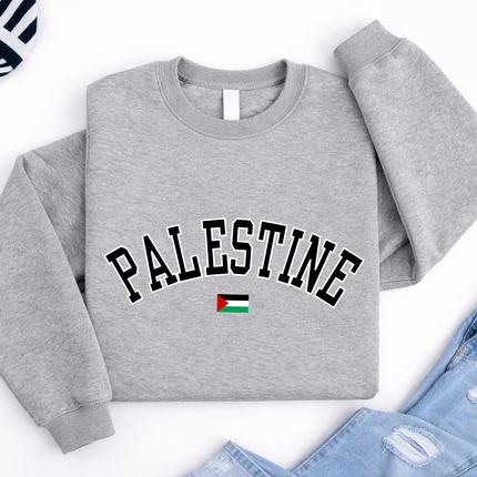 Palestine Sweater, Palestine Flag Printed Crewneck Sweatshirt, Support Palestine Freedom Gaza Protest Top, Palestinian Shirt, Comfy Jumper