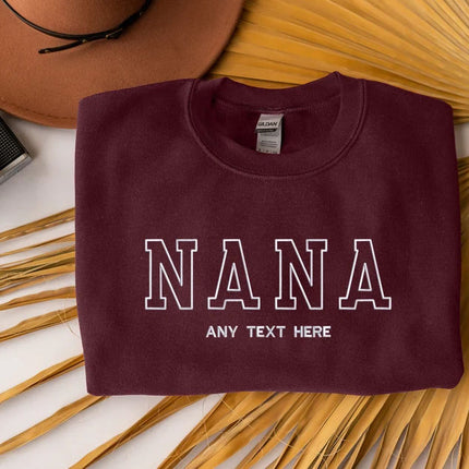 Embroidered Nana Sweatshirt, Custom Kids Name Matching Sweater, Personalised Name Crewneck Jumper, Grandma Sweatshirt, Nana Birthday Gifts