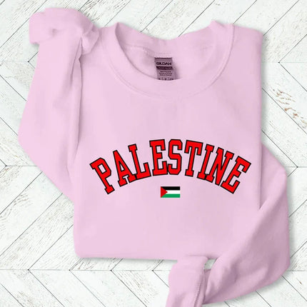 Palestine Sweater, Palestine Flag Printed Crewneck Sweatshirt, Support Palestine Freedom Gaza Protest Top, Palestinian Shirt, Comfy Jumper