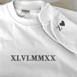 Personalised Anniversary Sweatshirt, Roman Numeral Date Initial Heart Embroidered Sweater, One Year Anniversary Gifts, His and Hers Hoodies