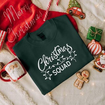 Christmas Squad Matching Sweatshirt, Family Christmas Printed Sweater, Christmas Tribe Matching Sweatshirt, Christmas Evening Friends Outfit