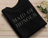 Maid of Honour Embroidered Jumper, Hen Party Bridesmaid Matching Sweatshirts, Bridal Shower Wedding Crewneck Sweaters, Gift for Bride Tribe