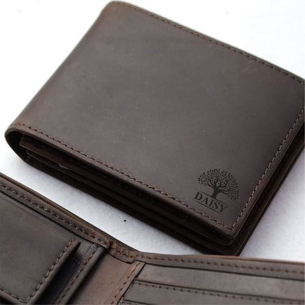 Personalised Valentines Day Gift, Engraved Leather Wallets For Him, Anniversary Gift
