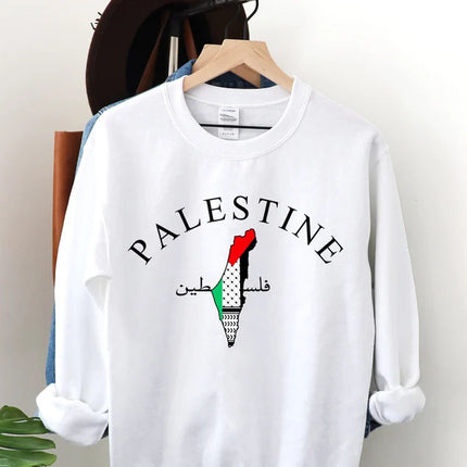 Palestine Sweatshirt, Free Palestine Flag Printed Sweater, Support Save Gaza Protest Save Palestine Clothing, Human Rights Freedom Jumper