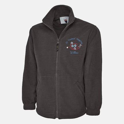 Custom Veterinary Doctors Nurse Fleece Jacket, Embroidered Name Hospital Medical Monogram Full Zip Jacket, Healthcare Worker Doctors Gifts
