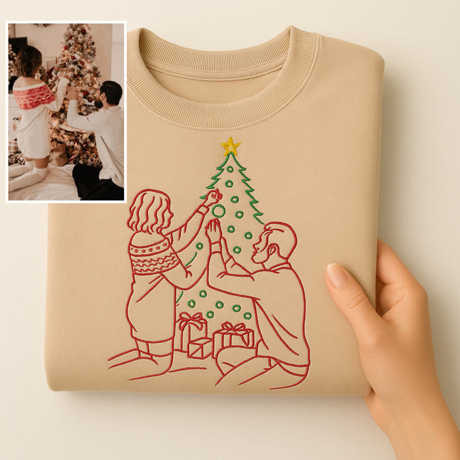 Embroidered Merry Holiday Sweatshirt