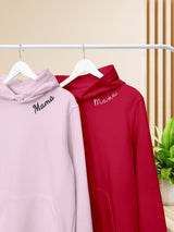 Embroidered Mama Hoodie, Custom Collar and Sleeve Embroidered Hoodie, Gifts for Grandmother Mum Jumper, Mother’s Day Gift Initials Hoodie