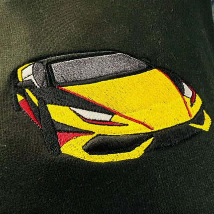 Personalised Car Sketch Embroidered Hoodie, Custom Cars Portrait Matching Sweater, Cars Lover Couple Jumper, Memorial Portrait New Dad Gifts