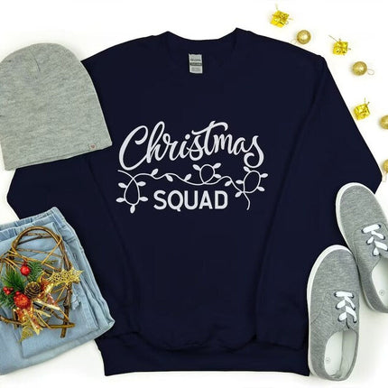 Christmas Squad Matching Sweatshirt, Family Christmas Printed Sweater, Christmas Tribe Matching Sweatshirt, Christmas Evening Friends Outfit