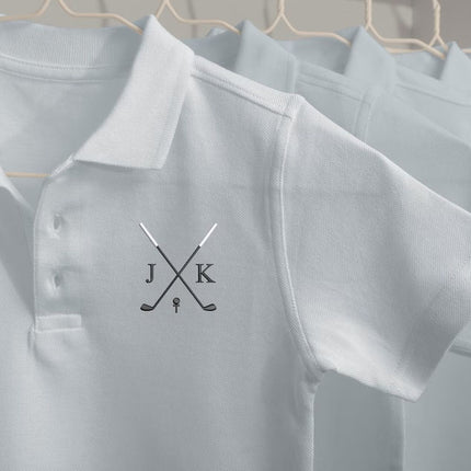 Customised Mens Polo Shirt, Golf Embroidery Polo Tee Shirt, Personalised Initials Monogrammed Matching Tshirt, Golfer Lover Gift for Husband