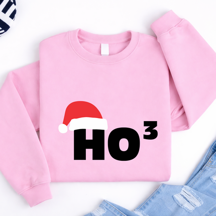 Christmas Santa Hat Printed Sweatshirt, Ho Ho Ho3 Crewneck Xmas Sweatshirt, Christmas Family Matching Jumper, Xmas Party Funny Ho3 Outfits
