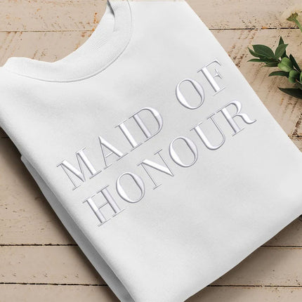 Maid of Honour Embroidered Jumper, Hen Party Bridesmaid Matching Sweatshirts, Bridal Shower Wedding Crewneck Sweaters, Gift for Bride Tribe