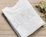 Maid of Honour Embroidered Jumper, Hen Party Bridesmaid Matching Sweatshirts, Bridal Shower Wedding Crewneck Sweaters, Gift for Bride Tribe