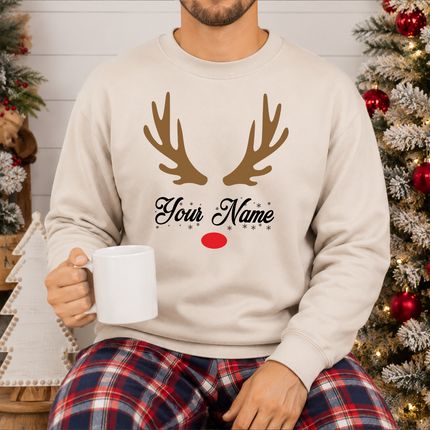 Custom Christmas Sweatshirt, Personalised Name Family Matching Sweater, Christmas Monogram Printed Jumper, Christmas Eve Party Comfy Outfits