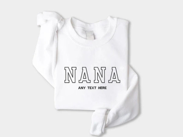 Embroidered Nana Sweatshirt, Custom Kids Name Matching Sweater, Personalised Name Crewneck Jumper, Grandma Sweatshirt, Nana Birthday Gifts