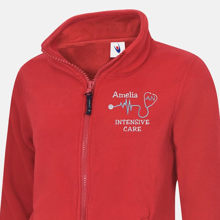 Personalised Embroidered Nurse Fleece Jacket, Custom Name Monogrammed Womens Full Zip Jacket, Thank You Doctor Nurse, Medical Student Gifts