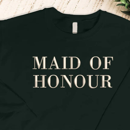 Maid of Honour Embroidered Jumper, Hen Party Bridesmaid Matching Sweatshirts, Bridal Shower Wedding Crewneck Sweaters, Gift for Bride Tribe