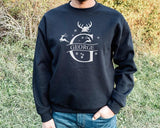 Custom Initial Christmas Sweatshirt, Custom Name Reindeer Horns Xmas Sweater, Personalise Family Matching Jumper, Christmas Couple Eve Gifts