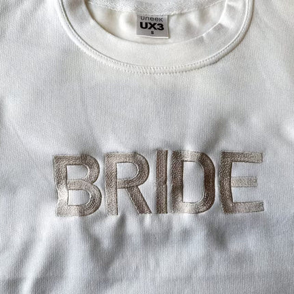 Bride Tribe Embroidered Sweater, Personalised Wife Jumper, Maid of Honour Team Bride Wedding Hen Party Couple Matching Gift idea Sweatshirt