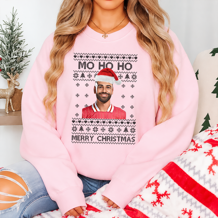 Mo Ho Ho Merry Christmas Sweatshirt, Mo Salah Red Ugly Christmas Jumper