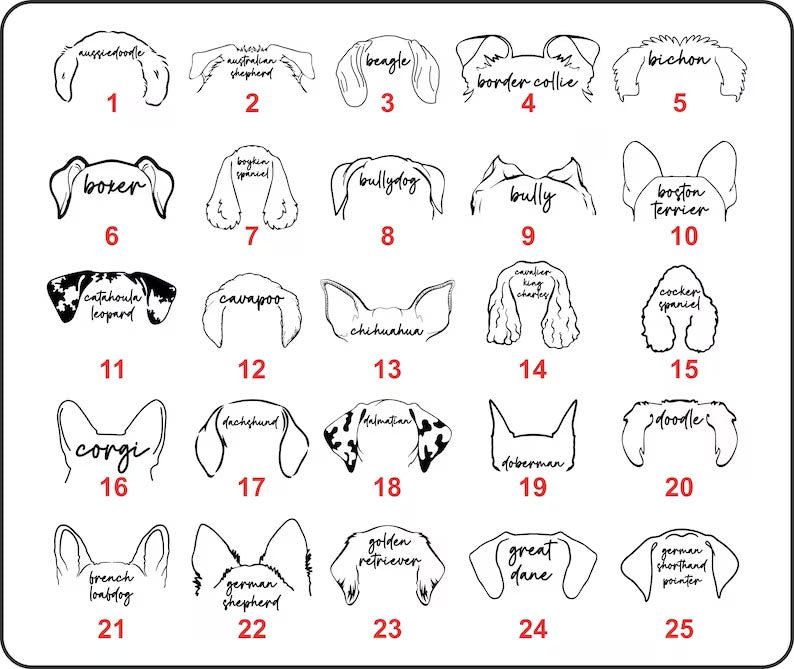 Dog Ears Personalised Outline Hoodie, Custom Pet Sketch Printed Matching Sweatshirt, Pet Remembrance Gift Dog Owner Jumper, CraftsbyYasmin