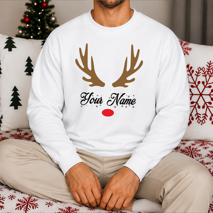 Custom Christmas Sweatshirt, Personalised Name Family Matching Sweater, Christmas Monogram Printed Jumper, Christmas Eve Party Comfy Outfits
