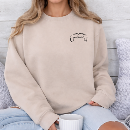 Dog Ears Personalised Outline Hoodie, Custom Pet Sketch Printed Matching Sweatshirt, Pet Remembrance Gift Dog Owner Jumper