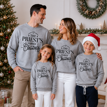 Custom Family Matching Sweater, Personalised Family Name Printed Sweatshirts, Christmas Theme Matching Crewneck Jumper, Unique Family Gifts