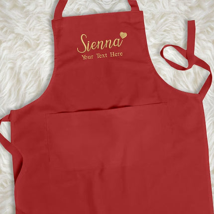 Personalised Cooking Chef Apron, Embroidered Custom Name Monogram Embroidered Apron With Pouch, Baking Aprons for Men Womens, Gift for Her