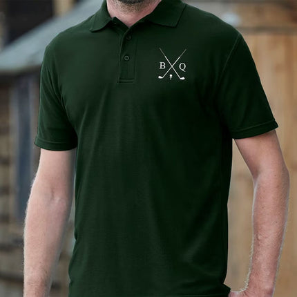 Customised Mens Polo Shirt, Golf Embroidery Polo Tee Shirt, Personalised Initials Monogrammed Matching Tshirt, Golfer Lover Gift for Husband