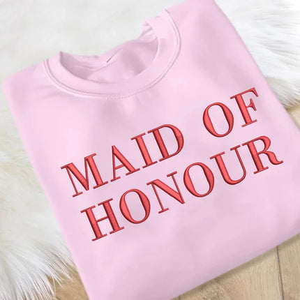 Maid of Honour Embroidered Jumper, Hen Party Bridesmaid Matching Sweatshirts, Bridal Shower Wedding Crewneck Sweaters, Gift for Bride Tribe
