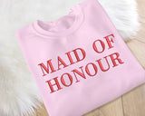 Maid of Honour Embroidered Jumper, Hen Party Bridesmaid Matching Sweatshirts, Bridal Shower Wedding Crewneck Sweaters, Gift for Bride Tribe