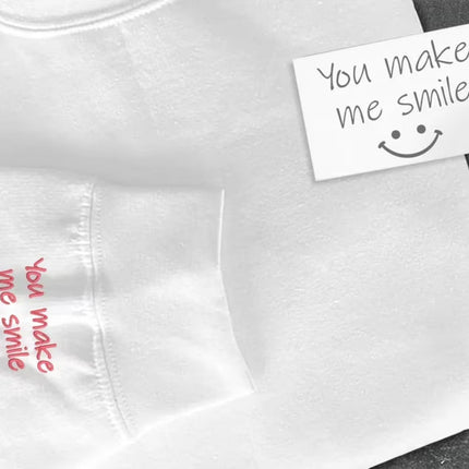 Custom Handwriting Crew Neck Sweatshirt, Handwriting Font Embroidered Wifey Jumper, Wedding Anniversary Date Memorial Gift Feminist Sweater