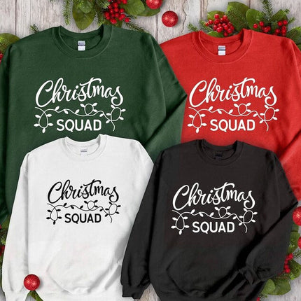 Christmas Squad Matching Sweatshirt, Family Christmas Printed Sweater, Christmas Tribe Matching Sweatshirt, Christmas Evening Friends Outfit