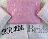 Bride Sweatshirt, Wifey Embroidered Crewneck Jumper, Maid of Honour Hubby Jumper, Couple Matching Hen Do Bachelor Party Wedding Gift for Mrs