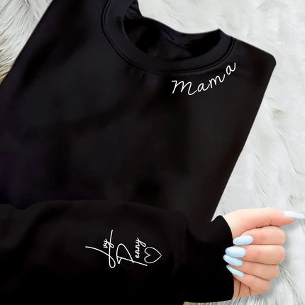Personalised Mama Sweatshirt, Custom Kids Name On Sleeves Printed Jumper, Xmas Sweaters for Mum, Christmas Mom Birthday Gifts, Xmas Presents