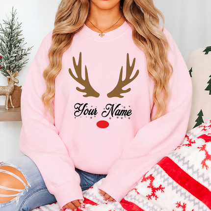 Custom Christmas Sweatshirt, Personalised Name Family Matching Sweater, Christmas Monogram Printed Jumper, Christmas Eve Party Comfy Outfits
