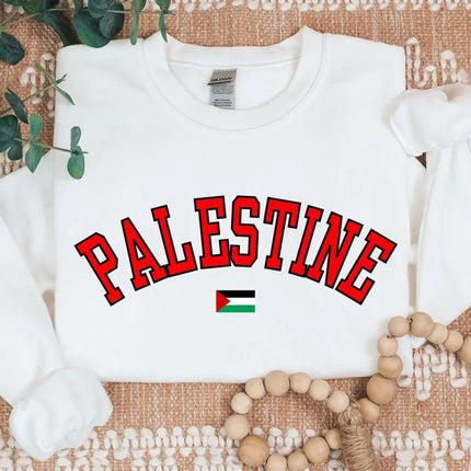 Palestine Sweater, Palestine Flag Printed Crewneck Sweatshirt, Support Palestine Freedom Gaza Protest Top, Palestinian Shirt, Comfy Jumper