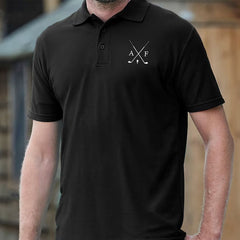 Customised Mens Polo Shirt, Golf Embroidery Polo Tee Shirt, Personalised Initials Monogrammed Matching Tshirt, Golfer Lover Gift for Husband