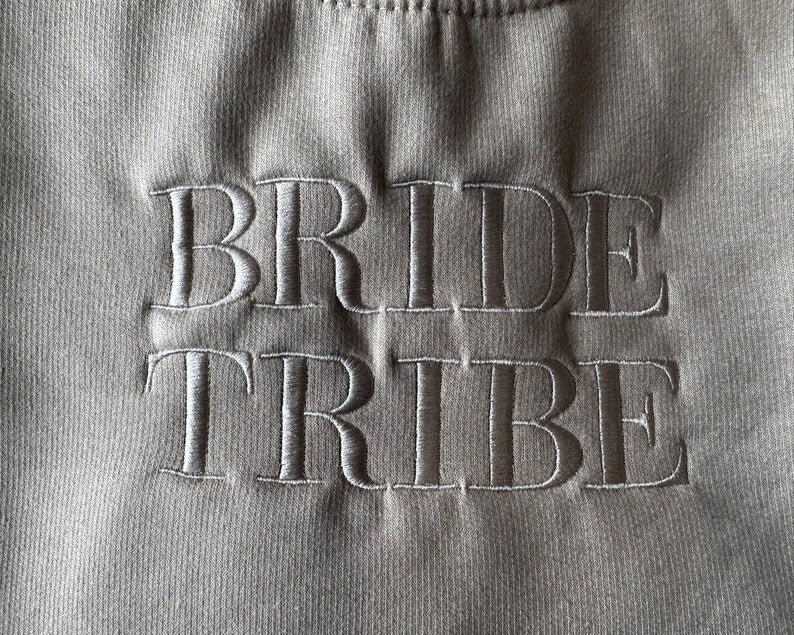 Bride Tribe Embroidered Sweater, Personalised Wife Jumper, Maid of Honour Team Bride Wedding Hen Party Couple Matching Gift idea Sweatshirt