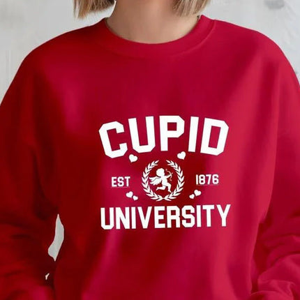 Cupid University Valentine Sweatshirt, Retro Est 1876 Cupid University Sweater