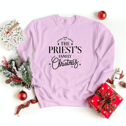 Custom Family Matching Sweater, Personalised Family Name Printed Sweatshirts, Christmas Theme Matching Crewneck Jumper, Unique Family Gifts
