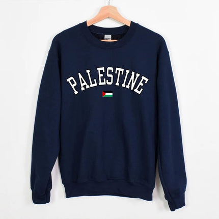 Palestine Sweater, Palestine Flag Printed Crewneck Sweatshirt, Support Palestine Freedom Gaza Protest Top, Palestinian Shirt, Comfy Jumper