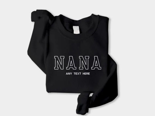 Embroidered Nana Sweatshirt, Custom Kids Name Matching Sweater, Personalised Name Crewneck Jumper, Grandma Sweatshirt, Nana Birthday Gifts