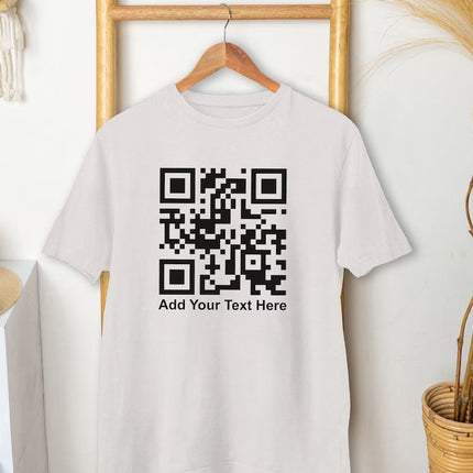Custom QR Code Scan T-Shirt, Your Text And URL Link Printed Graphic Tees, Comfort Colors Unisex Top, Social Media QR Code Marketing Shirt
