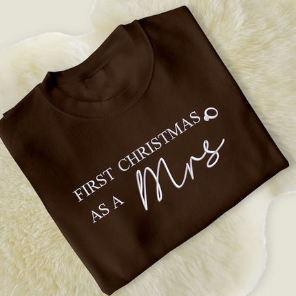 First Christmas Married Sweater, Our First Xmas Embroidered Mr and Mrs Jumper, Hen Do Wedding Party Mrs Outfit, Xmas Eve Gift Idea for Wifey
