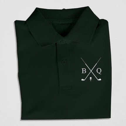 Customised Mens Polo Shirt, Golf Embroidery Polo Tee Shirt, Personalised Initials Monogrammed Matching Tshirt, Golfer Lover Gift for Husband