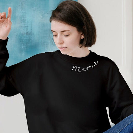 Personalised Mama Sweatshirt, Custom Kids Name On Sleeves Printed Jumper, Xmas Sweaters for Mum, Christmas Mom Birthday Gifts, Xmas Presents